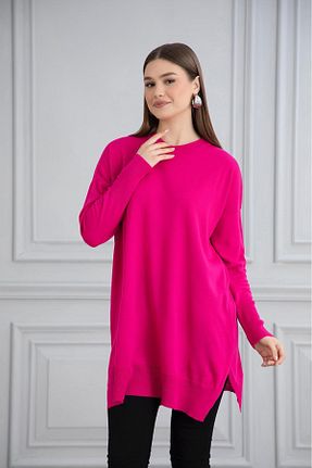 تونیک حجاب صورتی زنانه تریکو Gülce moda - کد 882727933