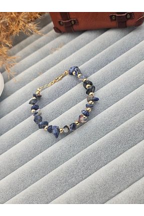 دستبند جواهر آبی زنانه سنگ طبیعی Aura - کد 882685833