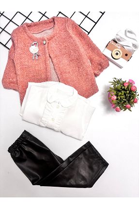 ست بالاتنه و پائین تنه صورتی بچه گانه بافتنی cacobutik - کد 882695901