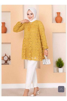 تونیک حجاب زرد زنانه اورسایز moda civinx - کد 882746820