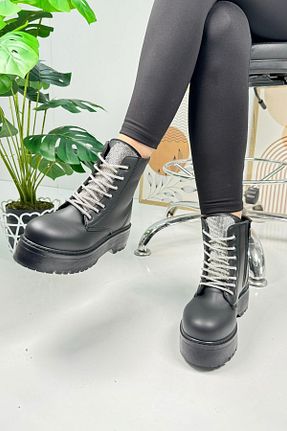 بوت / نیم بوت مشکی زنانه چرم مصنوعی Allyup - کد 786528805