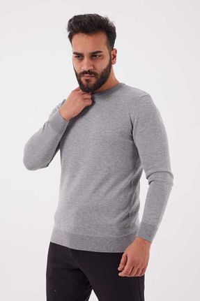 پلیور طوسی مردانه ساده KAPTAN TRİKO - کد 882738311