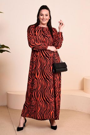 لباس سایز بزرگ نارنجی زنانه ویسکون Ferace - کد 655309013