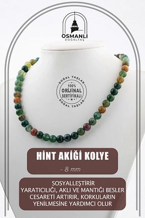 گردنبند جواهر خاکی زنانه سنگ OSMANLI DOĞAL TAŞ - کد 669895916