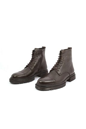 بوت / نیم بوت قهوه ای مردانه پاشنه تخت GROZ STORE - کد 879200814