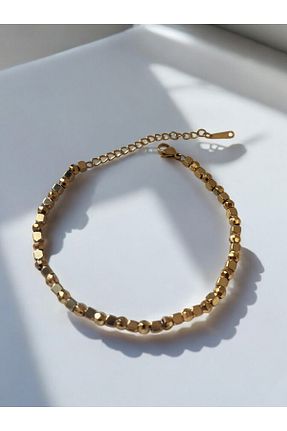 دستبند استیل (فولاد) طلائی زنانه استیل (فولاد) NAİFTAKIAKSESUAR - کد 841673036