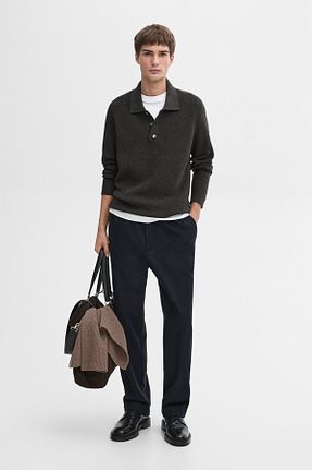 پلیور طوسی مردانه ساده Massimo Dutti - کد 882803429