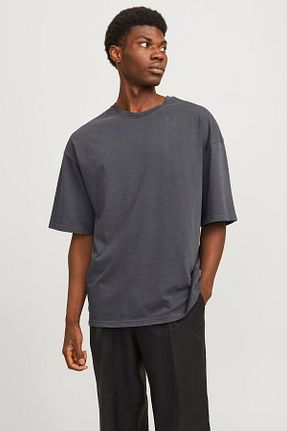 تیشرت قهوه ای مردانه اورسایز Jack & Jones - کد 867770004