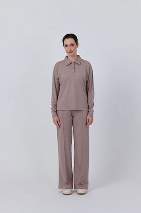 شلوار کرمگن قهوه ای زنانه Comfort SEVİLEN - کد 882828548