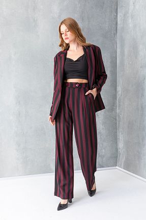 ست بالاتنه و پائین تنه زرشکی زنانه بافتنی MissVina - کد 882818903