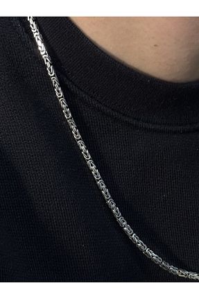 گردنبند نقره سفید مردانه 925 عیار qarma jewellery - کد 882845014