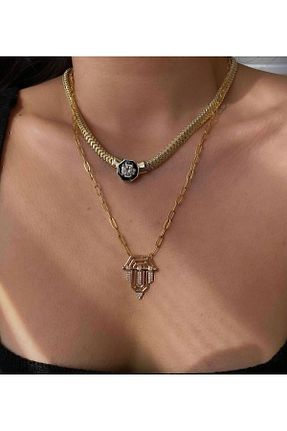 گردنبند جواهر طلائی زنانه رودیوم Genel Markalar - کد 836939728