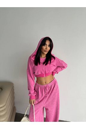 ست بالاتنه و پائین تنه صورتی زنانه بافت TAYT VEGAS - کد 868615836
