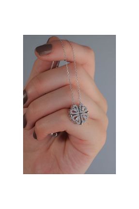 گردنبند نقره صورتی زنانه 925 عیار Şimal Silver - کد 750080753