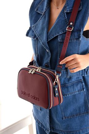 کیف دوشی زرشکی زنانه چرم مصنوعی Polo Of Colors - کد 882858551