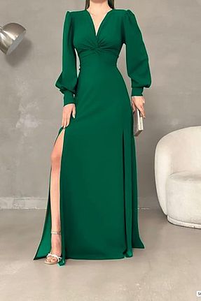 لباس مجلسی و فارغ التحصیلی سبز زنانه پلی استر Deafox - کد 831268001