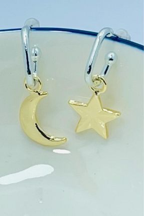 گوشواره جواهر زرد فلزی TRENDTAKI - کد 882638656