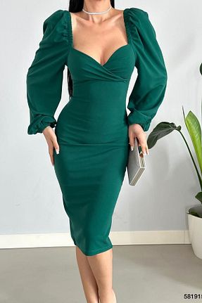 لباس سبز زنانه کرپ Deafox - کد 734459660