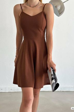 لباس قهوه ای زنانه کرپ Deafox - کد 754543511