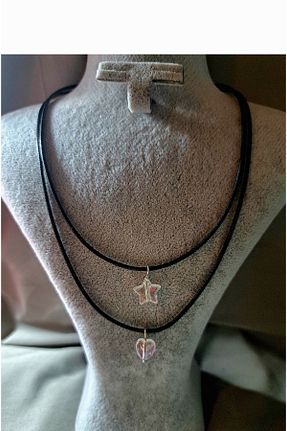گردنبند جواهر نارنجی زنانه چرم AYYILDIZ - کد 882893082