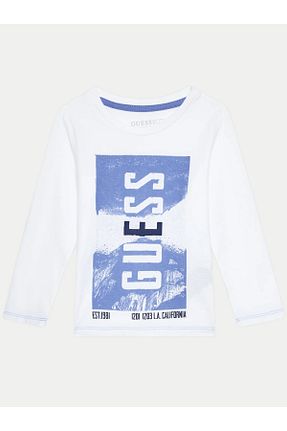 سوئیشرت سفید بچه گانه چاپی Guess - کد 882901810