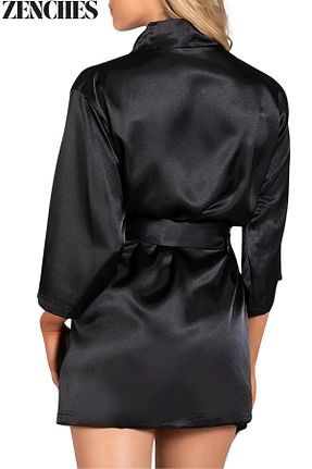 ربدوشام مشکی مردانه ساتن ZENCHES - کد 636356009