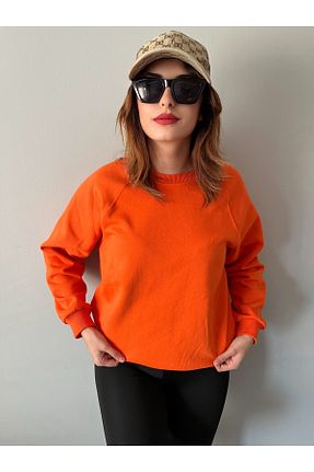 سوئیشرت نارنجی زنانه ساده MODA - کد 869745398