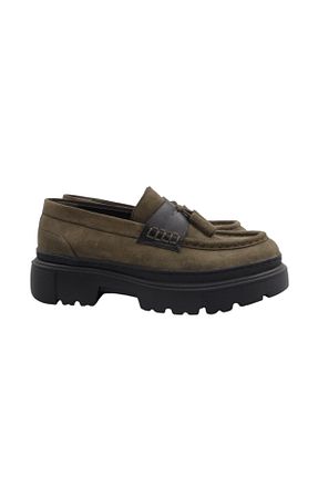 کفش لوفر سبز زنانه چرم خالص Oneka Shoes - کد 863344019