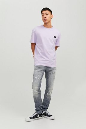 شلوار جین طوسی مردانه پاچه پهن Jack & Jones - کد 665656133