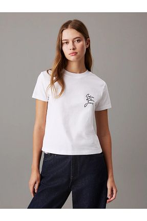 تیشرت سفید زنانه رگولار Calvin Klein - کد 883089208