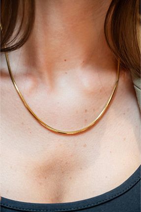 گردنبند استیل ( فولاد ) طلائی زنانه استیل ضد زنگ Meiloras - کد 883097096