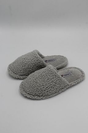 دمپائی خانگی طوسی زنانه پارچه ای fluffy - کد 883152129