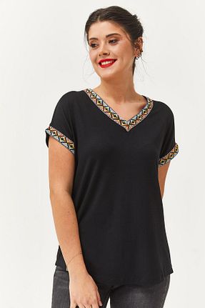 بلوز سایز بزرگ مشکی زنانه سایز بزرگ Ebsumu - کد 266865279