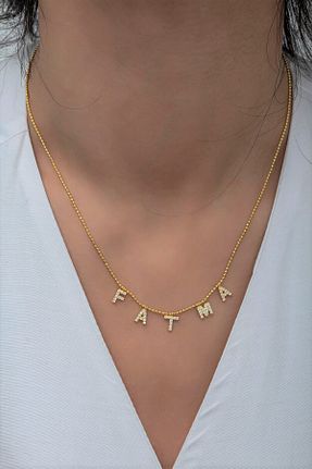گردنبند نقره طلائی زنانه 925 عیار klas gümüş - کد 372106082