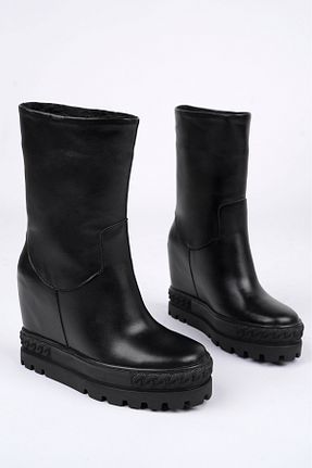 بوت / نیم بوت مشکی زنانه چرم خالص NOSEY SHOES - کد 882900765