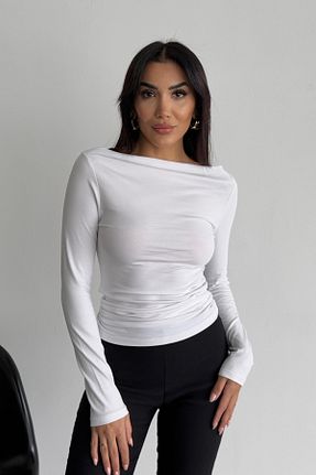 بلوز سفید زنانه ساده Bipantolon - کد 883144617