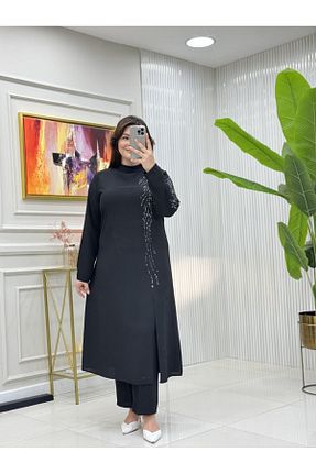 ست بالاتنه و پائین تنه حجاب مشکی زنانه رگولار GK - کد 883200567