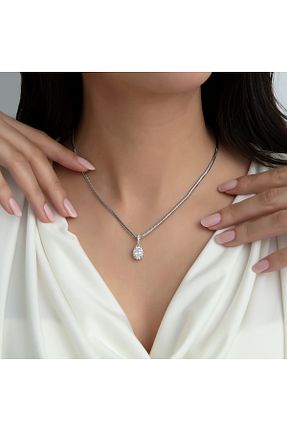 گردنبند نقره سفید زنانه 925 عیار Usho Jewelry - کد 883203822
