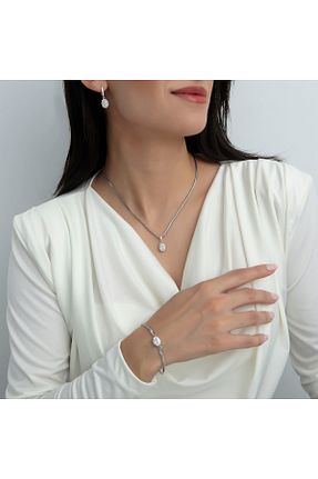 گردنبند نقره سفید زنانه 925 عیار Usho Jewelry - کد 883203822