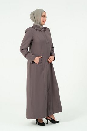 مانتو بلند حجاب طوسی زنانه GLR&GYM - کد 645164040