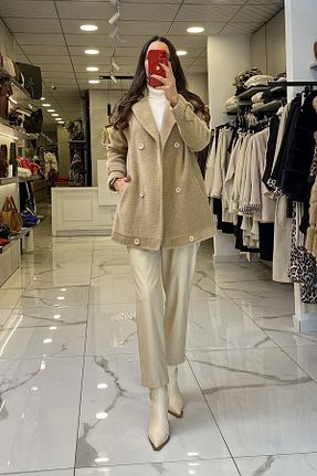 پالتو پشمی قهوه ای زنانه Relaxed Vosse - کد 883230813