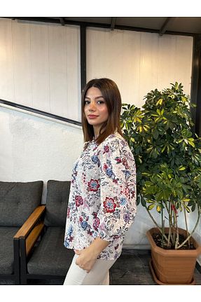 بلوز نباتی زنانه چاپی Kübra Tekstil - کد 883227577