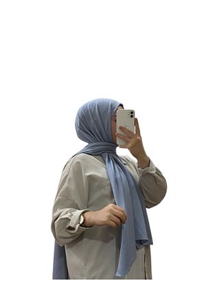 شال آبی زنانه ابریشم LOSYANA - کد 883240025