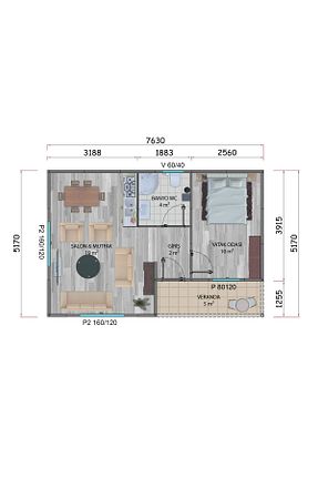 خانه پیش ساخته Sismik Prefabrik Çelik Yapı - کد 883240894