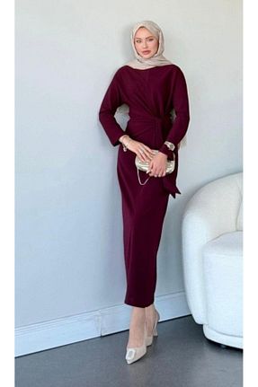 لباس حجاب زرشکی زنانه Kalem RMG BUTİK - کد 883224258