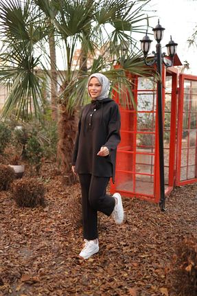 ست بالاتنه و پائین تنه مشکی زنانه بافتنی sudi butik - کد 883246467