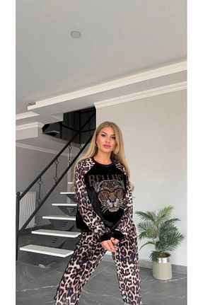 ست بالاتنه و پائین تنه مشکی زنانه بافتنی Bella Belluci - کد 883221155