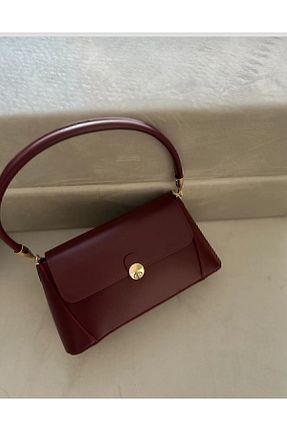 کیف دوشی زرشکی زنانه چرم مصنوعی eflanmoda - کد 883224230