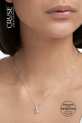 گردنبند نقره طوسی زنانه 925 عیار Cruse - کد 883281183