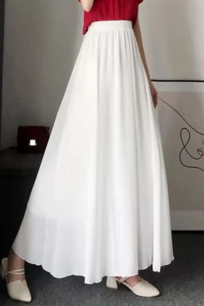 دامن سفید زنانه لیکرا BENİMOLMALI - کد 883294015